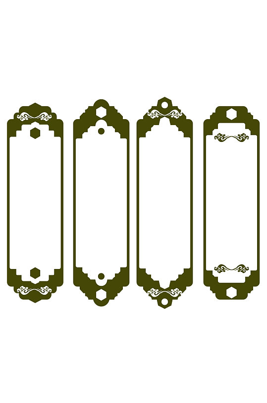 背景框矢量图立即下载中式边框中国风标题框古风山纹云纹飞鸟纹样格式