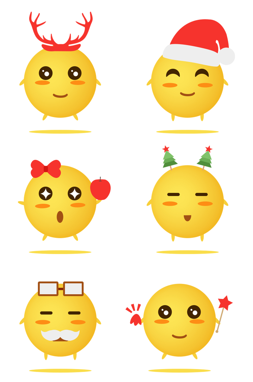 創(chuàng)意手繪圣誕節(jié)可愛(ài)表情包元素免扣元素素材