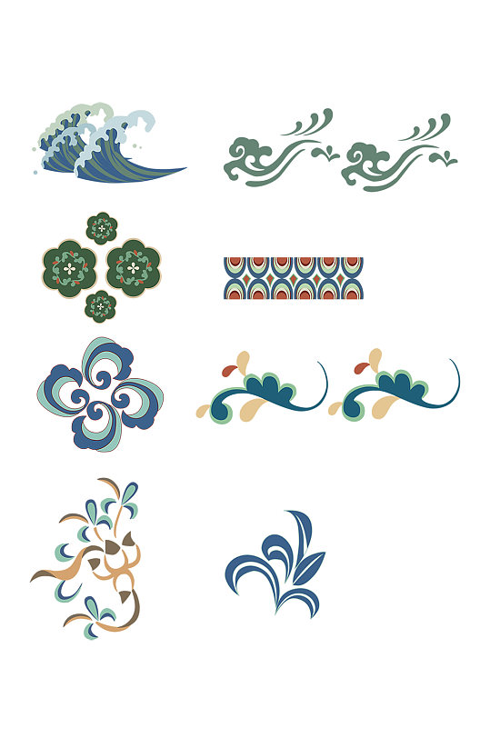 敦煌传统图案花纹免扣元素