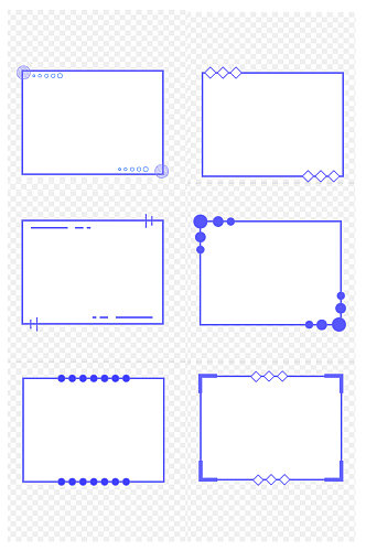 蓝色线条框标题框对话框免扣元素