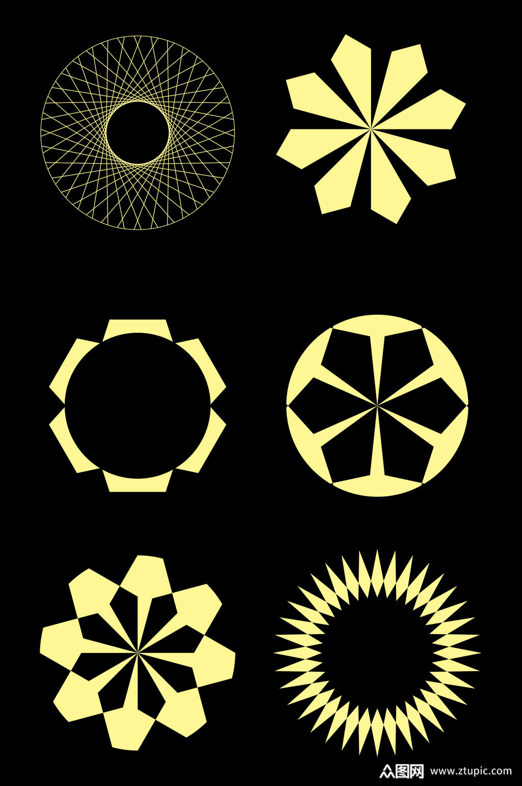 圆环花花形状组合花免扣元素素材