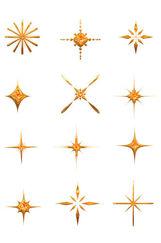 鎏金镂空立体流光图案图标装饰线条免扣元素