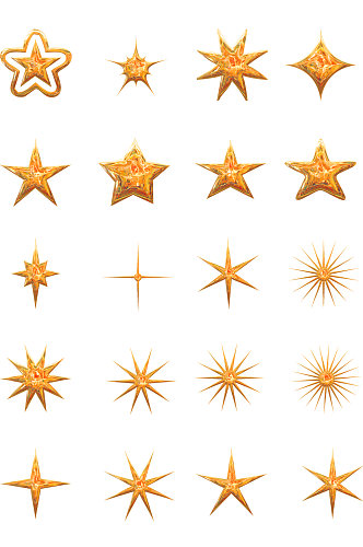 鎏金镂空立体流星星光图标装饰线条免扣元素