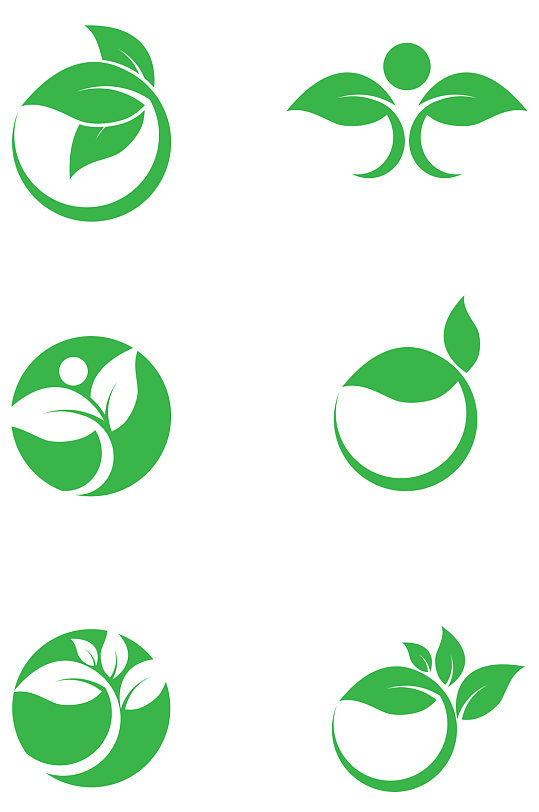绿叶能源绿色环保标志树叶图标免扣元素