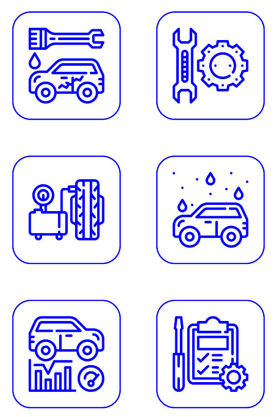 汽车维修汽修洗车汽车保养服务图标免扣元素
