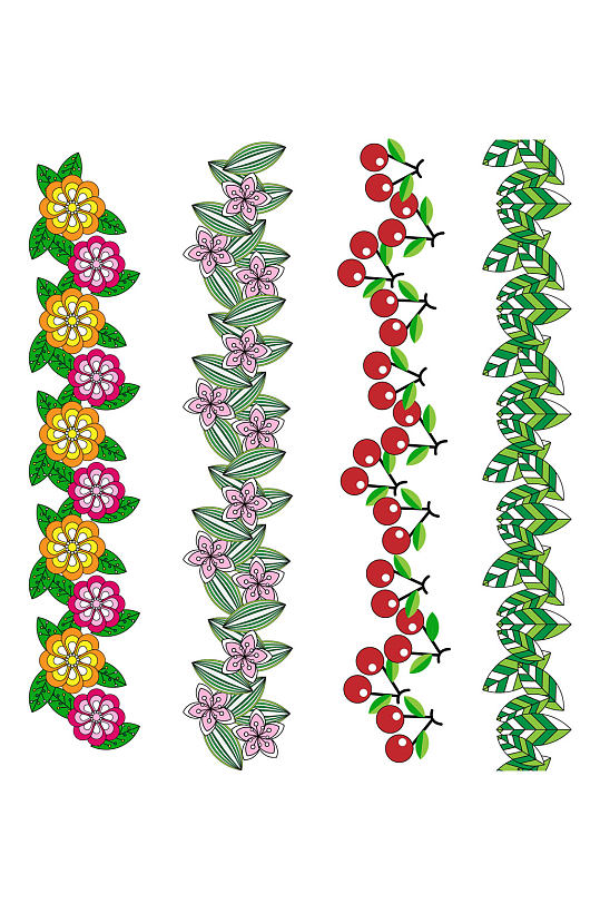 植物花卉花朵绿色叶子文艺边框纹理免扣元素