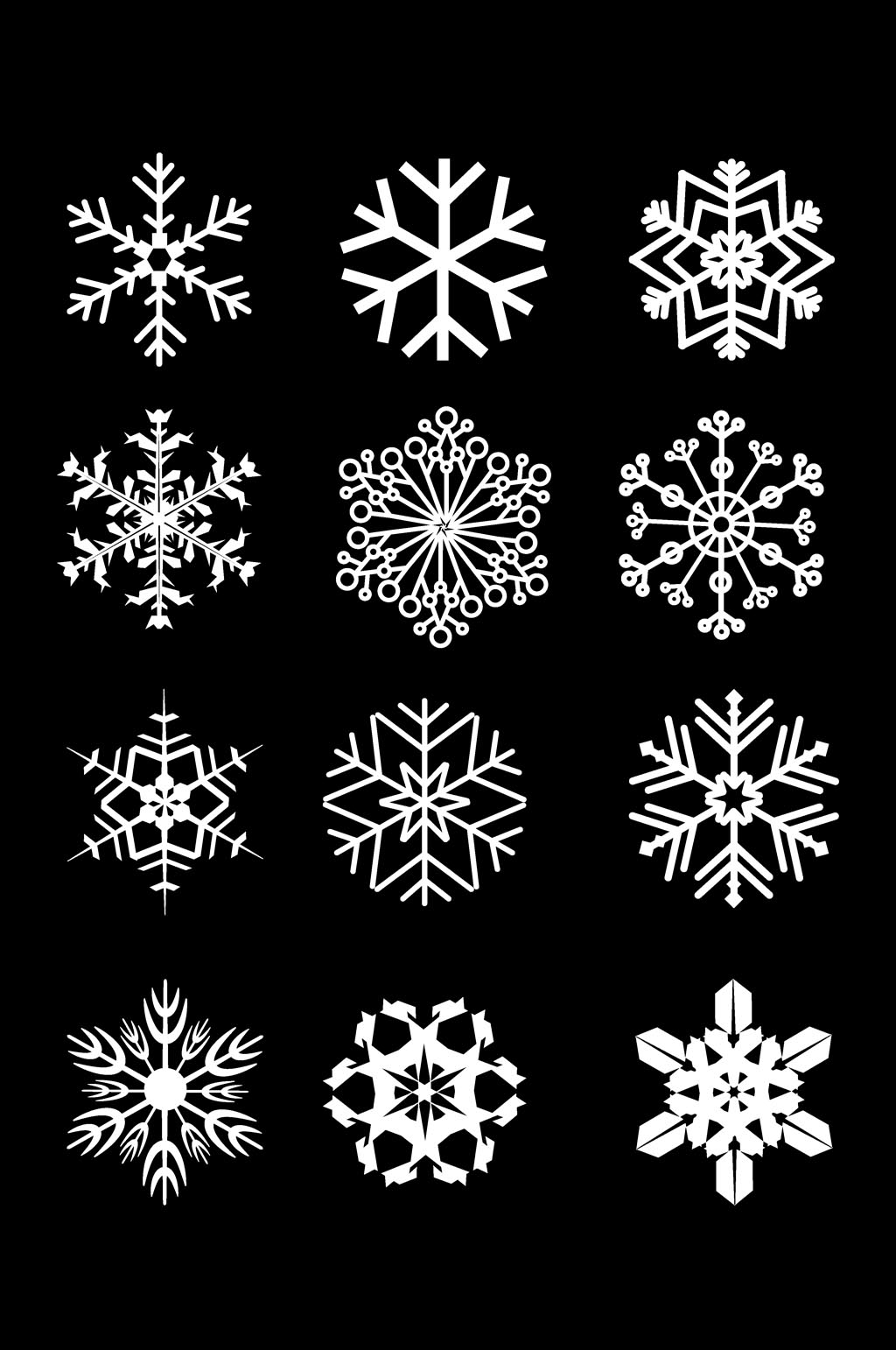 圣诞节冬季下雪冰晶元素免扣元素素材