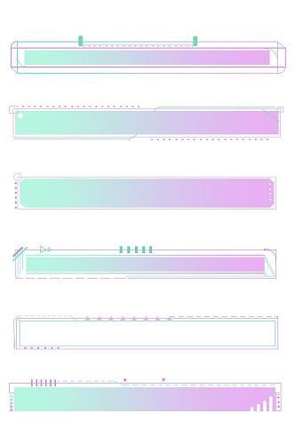 科技感渐变几何标题框装饰免扣元素