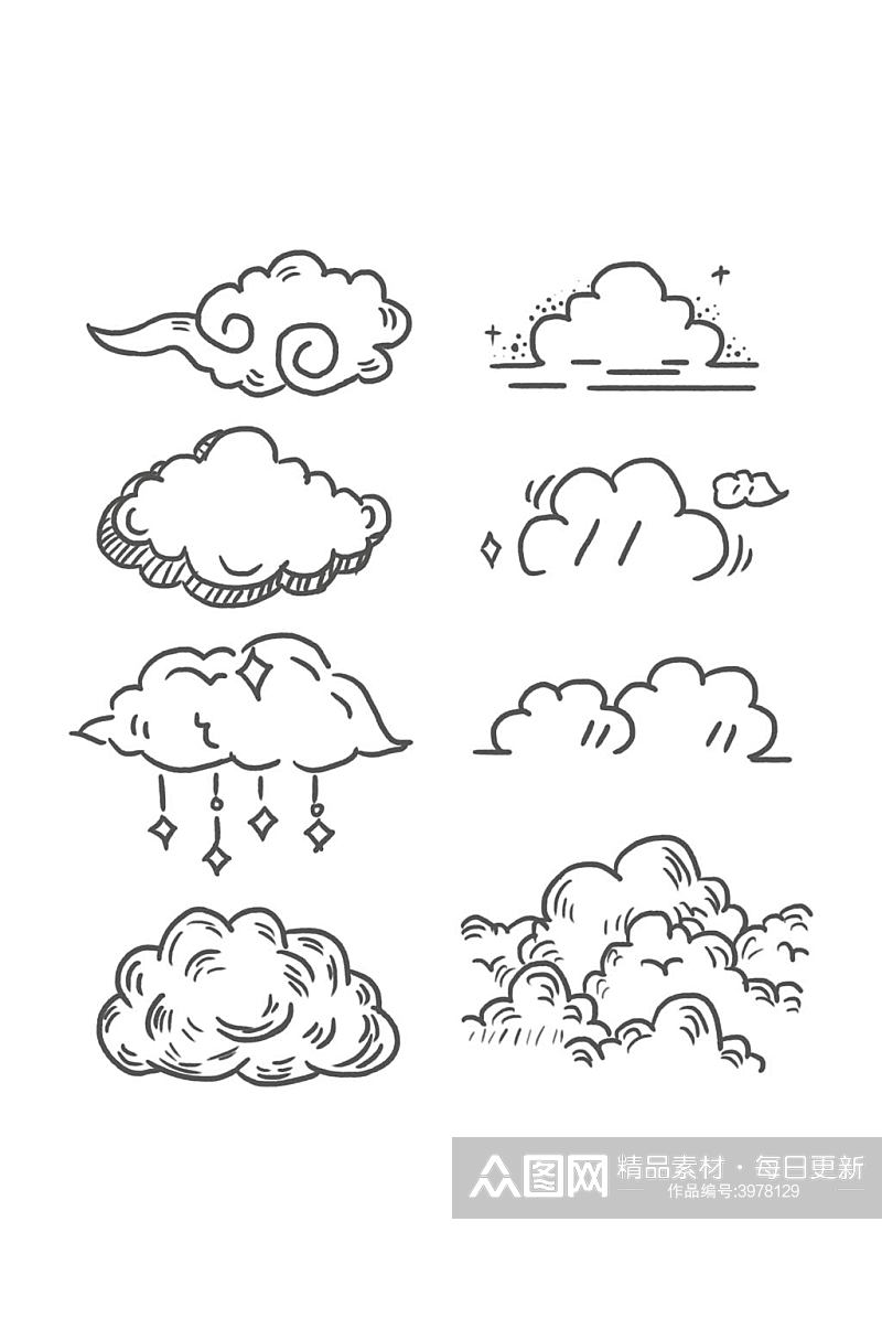 天气预报纯洁云朵元素免扣元素素材