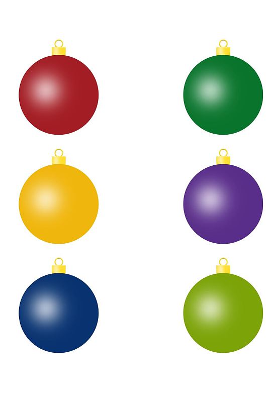 圣诞节装饰小球彩色免扣元素