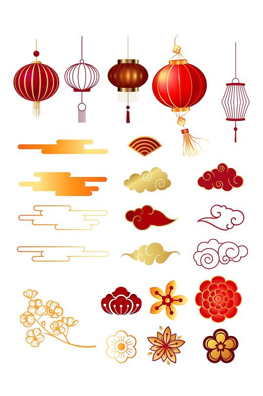 新年图标免扣元素2022中国虎年新年快乐剪纸风海报新春十二生肖中国