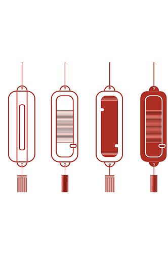 中国灯笼穗书签节日喜庆设计免扣元素