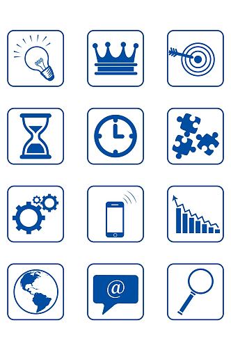 小图标商务灯泡沙漏时钟手机地球免扣元素