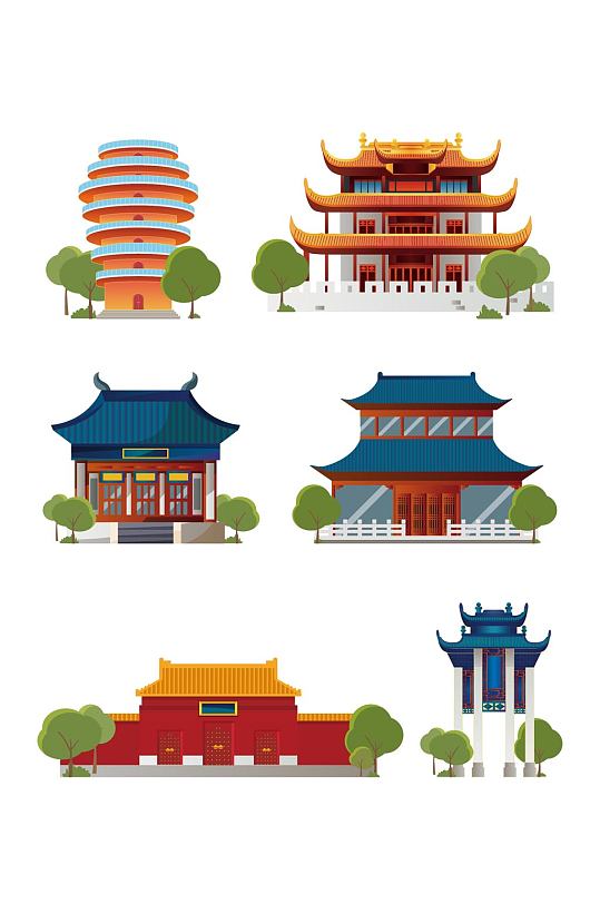 东方中式传统建筑免扣元素