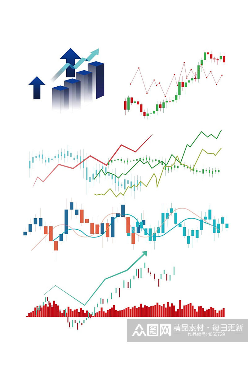 股票行情分析股票走势图k线图免扣元素素材