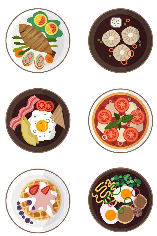 美食菜肴日式拉面番茄汤锅培根煎蛋免扣元素
