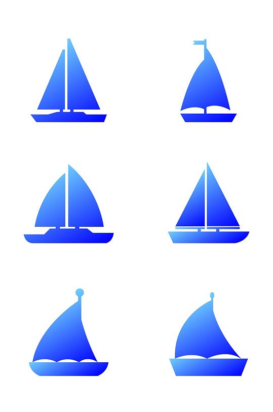 帆船简约帆船简约帆船图标免扣元素