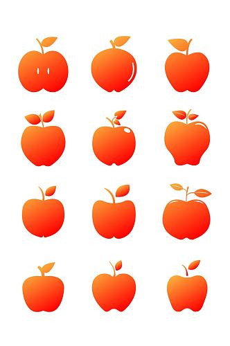 红苹果简约苹果简约苹果图标免扣元素
