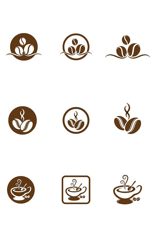 咖啡标志咖啡豆咖啡店图标免扣元素