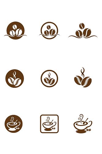 咖啡标志咖啡豆咖啡店图标免扣元素