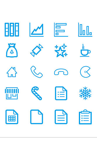 卡通单色文件圣诞表格实用图标免扣元素