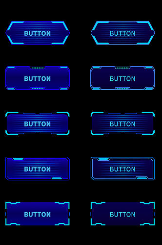 科技边框机械几何图案控件按钮按键免扣元素