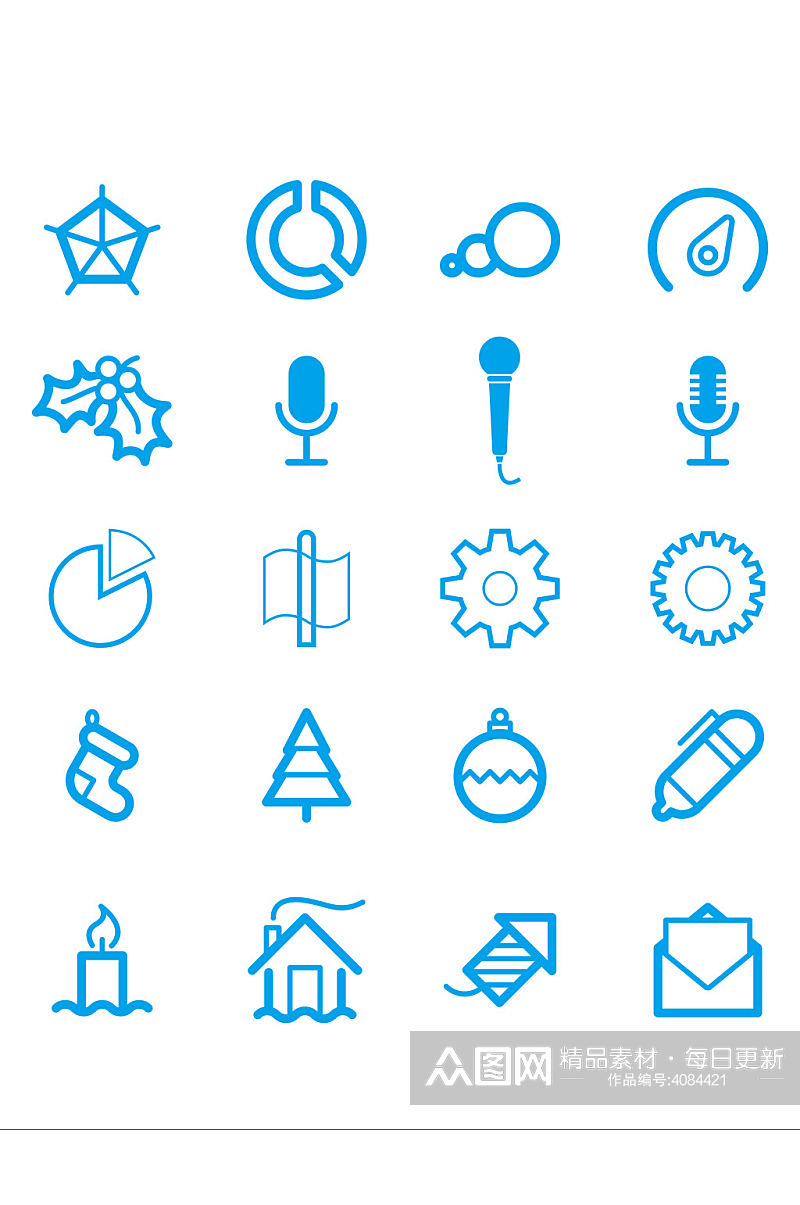 圣诞设置装饰点缀常用元素图标素材免扣元素素材