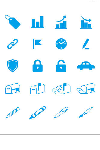 笔类邮箱信箱报表业绩图标免扣元素