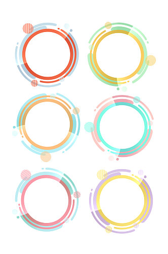 商务撞色装饰素材圆框标题框免扣元素