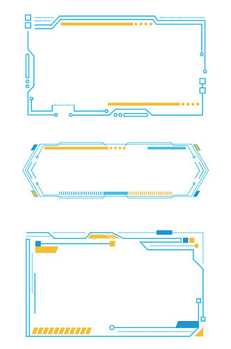 蓝色商务科技感边框文本框科幻元素免扣元素