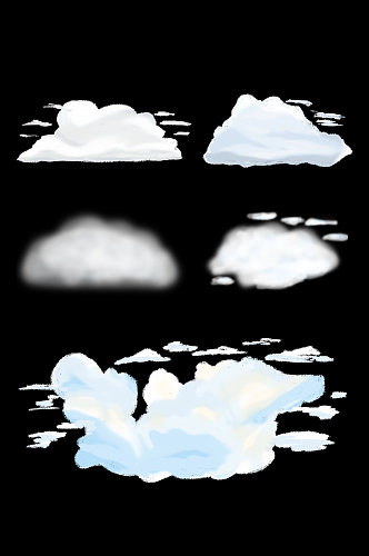云彩插画云朵漂浮白云中国风装饰免扣元素