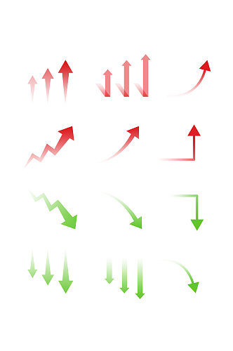 增长上升上涨下降下跌简约汇报箭头免扣元素