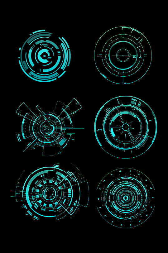 高科技未来派显示数字技术概念网络免扣元素