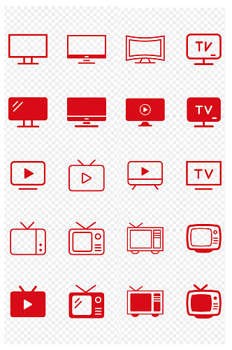 电视显示器图标娱乐液晶电器直播免扣元素