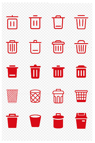 垃圾桶删除图标回收废纸桶免扣元素