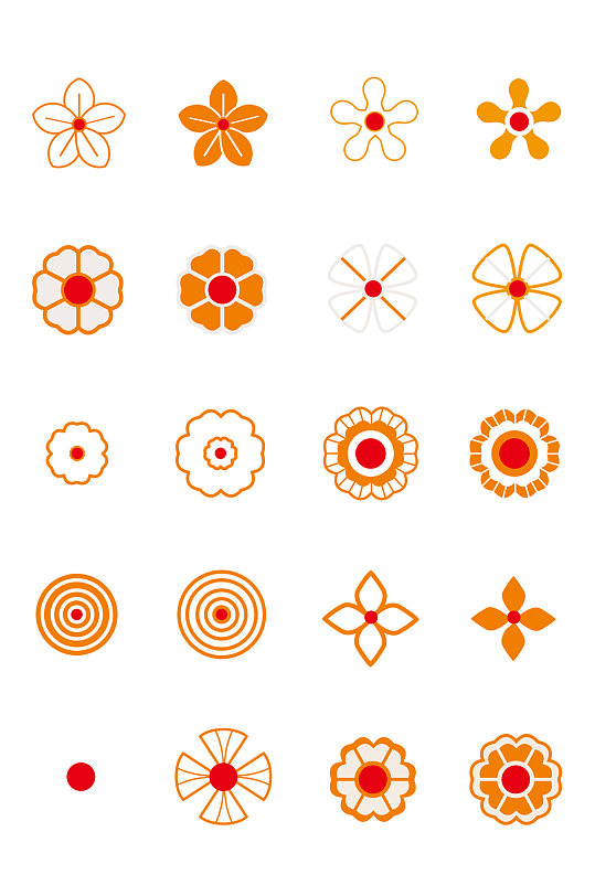 可爱喜庆花朵点缀图案花纹免扣元素