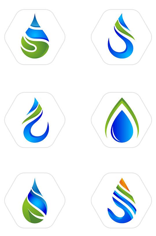 水滴水资源水能源绿色能源图标免扣元素