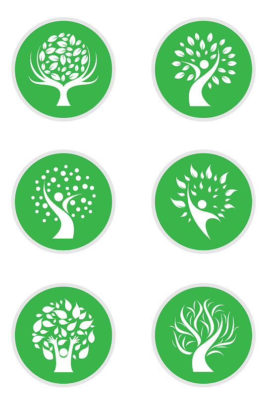 绿色环保大树绿色健康图标免扣元素