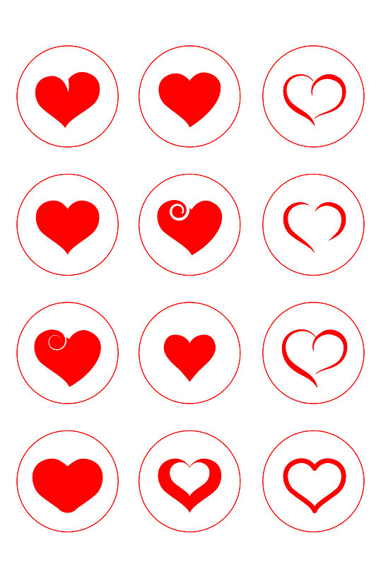 爱心心形符号红心画板免扣元素