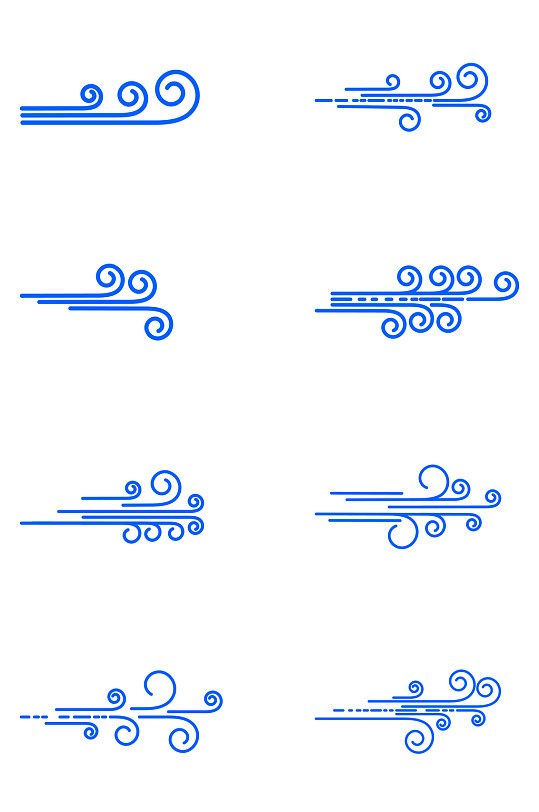吹气刮风喷气吹风冷气热气图标免扣元素