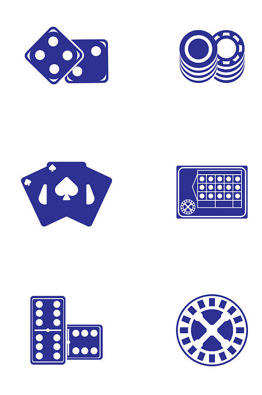 赌场骰子筛子筹码扑克骨牌图标免扣元素