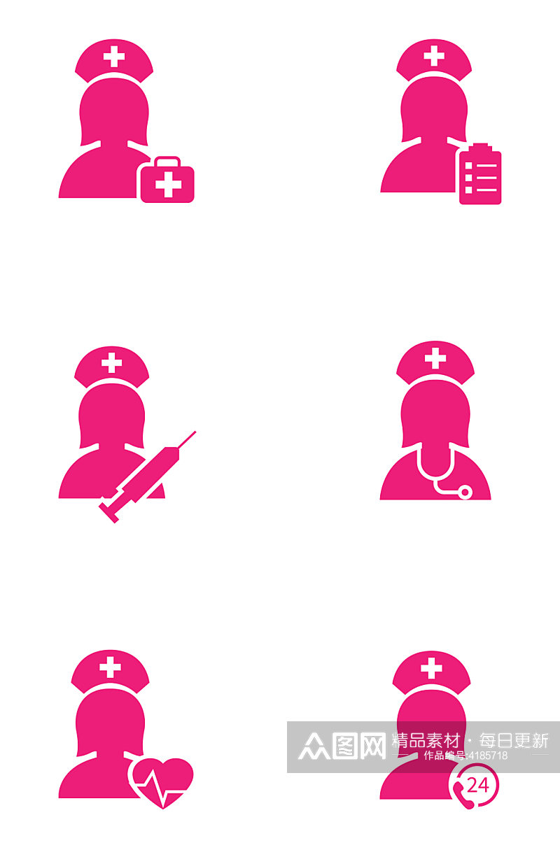 护士值班护士护理医疗图标免扣元素素材