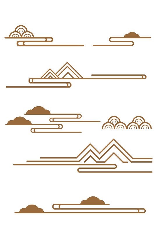 中国风古典祥云纹装饰图案免扣元素