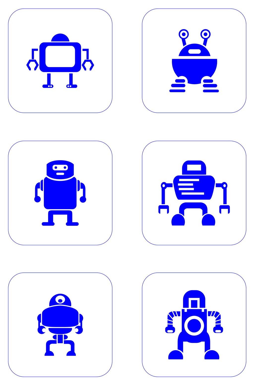 手绘机器人人工智能卡通机器人图标免扣元素