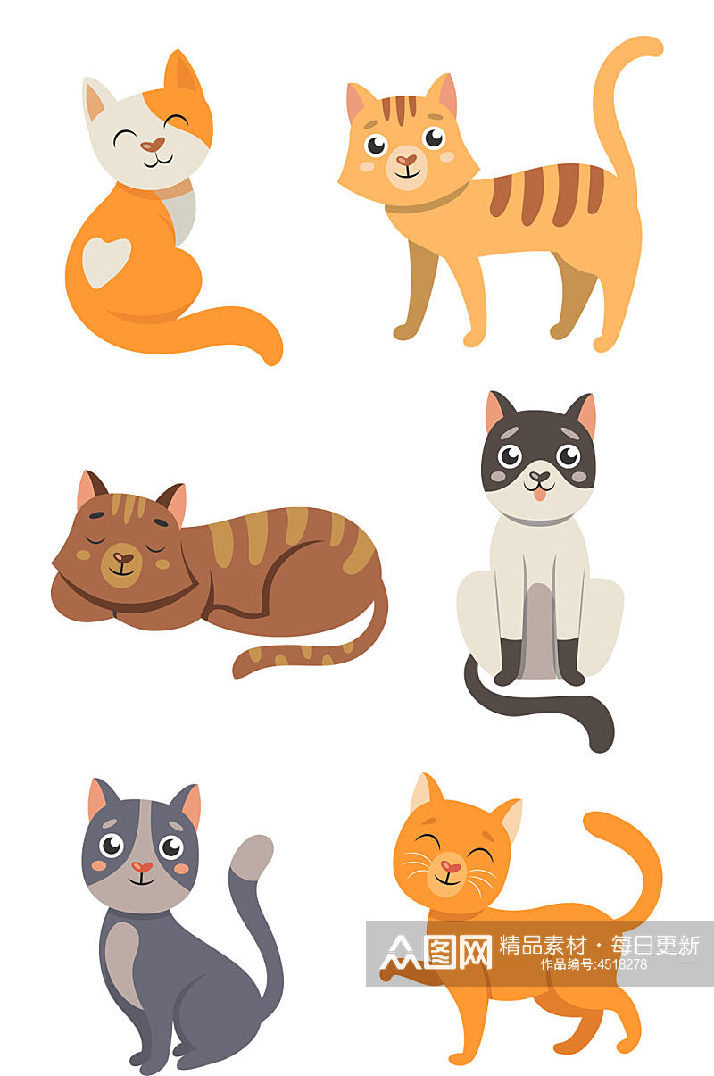 可爱卡通宠物猫咪宠物店海报免扣元素素材