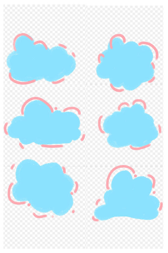 马卡龙色系蓝色云朵对话框标题框免扣元素