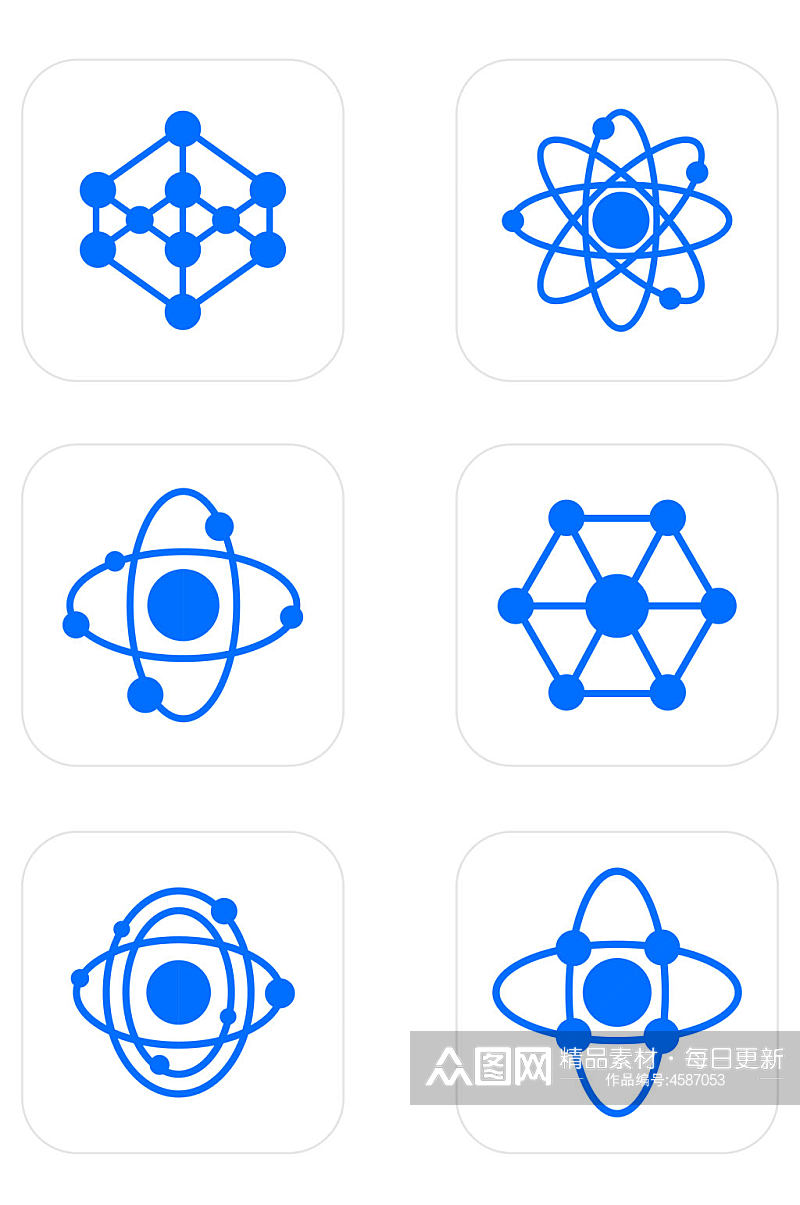 科研科学分子结构互联网网络图标免扣元素素材