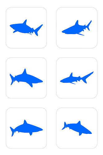 鲨鱼手绘鲨鱼大白鲨图标免扣元素
