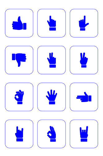 手势大拇指OK手势手绘手势势图标免扣元素