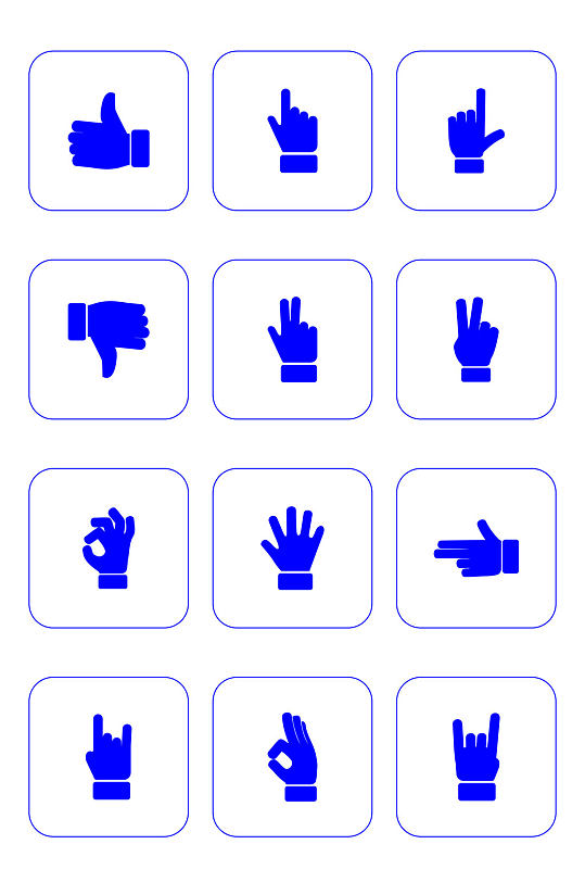 手势大拇指OK手势手绘手势势图标免扣元素